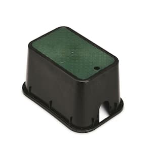 12.5 in. x 18 in. Rectangular Valve Box and Cover; Black Box, Green Cover