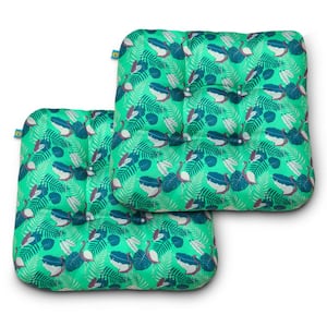Duck Covers 19 in. x 19 in. x 5 in. Mojito Flamingo Square Indoor/Outdoor Seat Cushions (2-Pack)