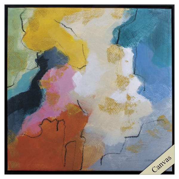 HomeRoots 29 in. Orange Abstract Daydream Ii Canvas Framed Art