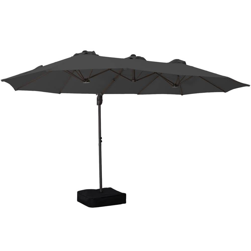 9 ft x 15 ft Cantilever Patio Umbrella with Sandbag Base, Tilt Adjustment and Large Outdoor Shade Canopy in Gray price history on PriceWatchPro
