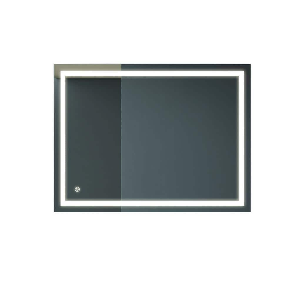 36 in. W x 28 in. H Rectangular Frameless LED Dimmable Anti-Fog Wall ...