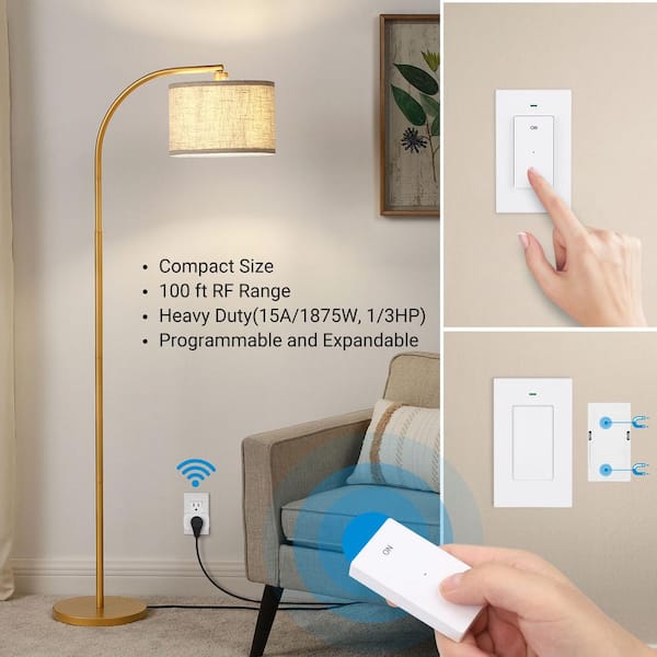 Wireless Light Switch, Remote Control Outlet Wall Mounted Light Switch