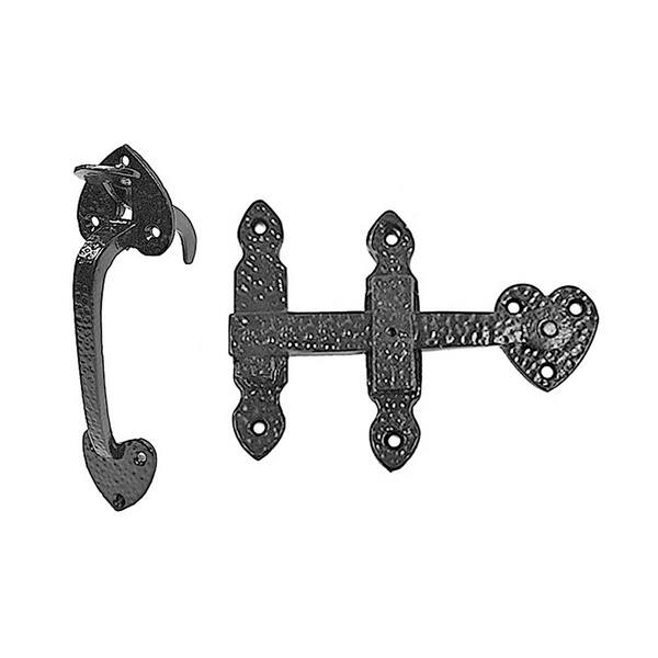 NUVO IRON 11.5 in. Black Antique Colonial Thumb Latch