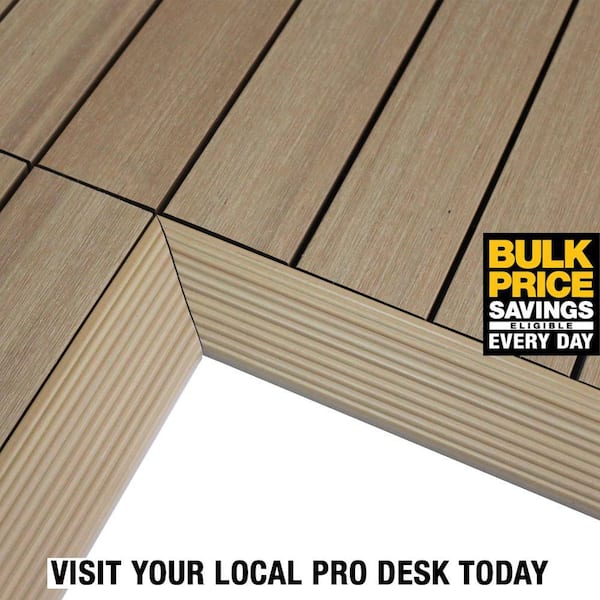 1/6 ft. x 1 ft. Quick Deck Composite Deck Tile Inside Corner Fascia in Canadian Maple (2-Pieces/Box)