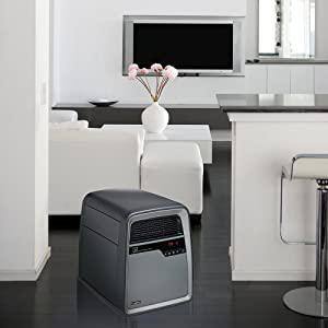 Infrared Quartz 1500-Watt Electric Portable Space Heater with Remote Control and Cool-Touch Housing