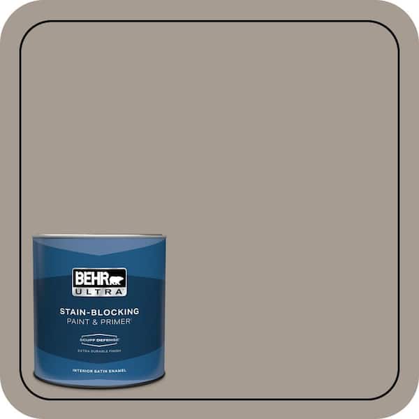 BEHR ULTRA 1 qt. #N200-4 Rustic Taupe Extra Durable Satin Enamel Interior Paint & Primer