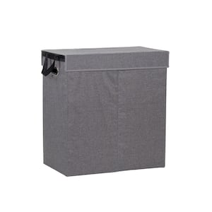 Grey Collapsible Laundry Sorter with Lid