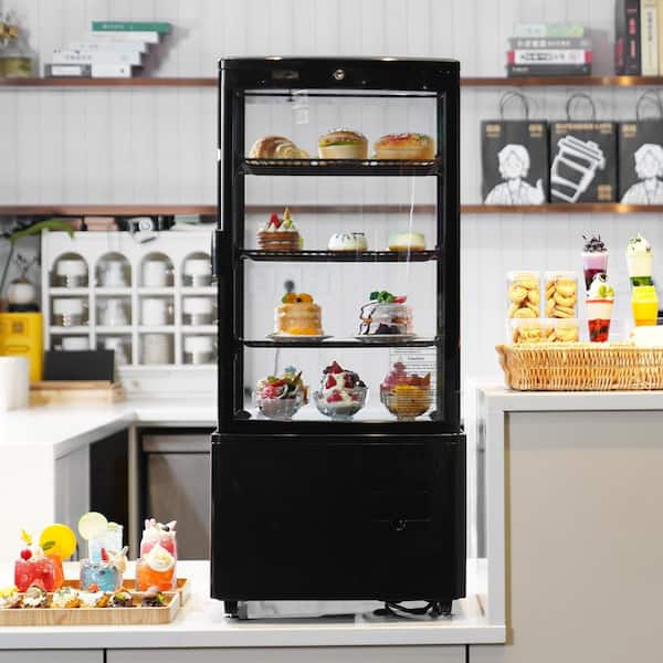 Refrigerated Display Case 3 cu. ft./85L Countertop Pastry Commercial Display Refrigerator Case 3-Tier 2025 Upgrade Black