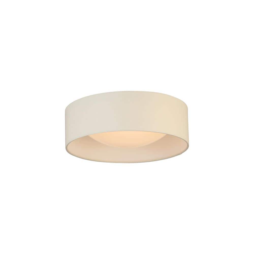 White 12" LED Drum Flush Mount Ceiling Light