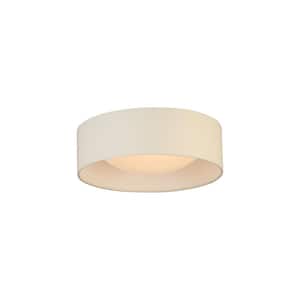Orme 12 in. W x 4.33 in. H 1-Light White LED Flush Mount with White Plastic Diffuser