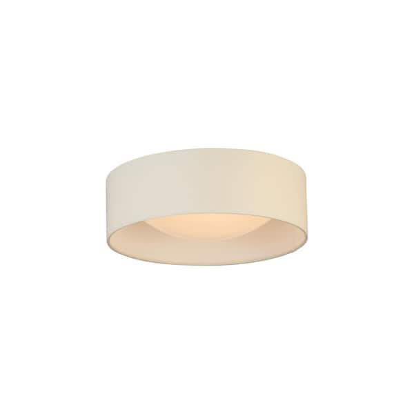 Eglo Orme 12 in. W x 4.33 in. H 1-Light White LED Flush Mount with White Plastic Diffuser
