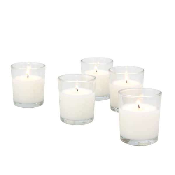 Stonebriar Collection White Unscented Filled Glass Votive Candles