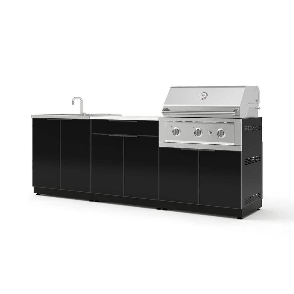 "Outdoor Kitchen 5-Piece 3-Burners Natural Gas Grill Island in Black w/33"" Performance Grill & Dekton in Aeris-Countertop" price history on PriceWatchPro