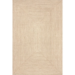 Lefebvre Casual Braided Tan 8 ft. x 11 ft. Patio/Indoor/Outdoor Patio Living Room/Bedroom/Dining Room Area Rug