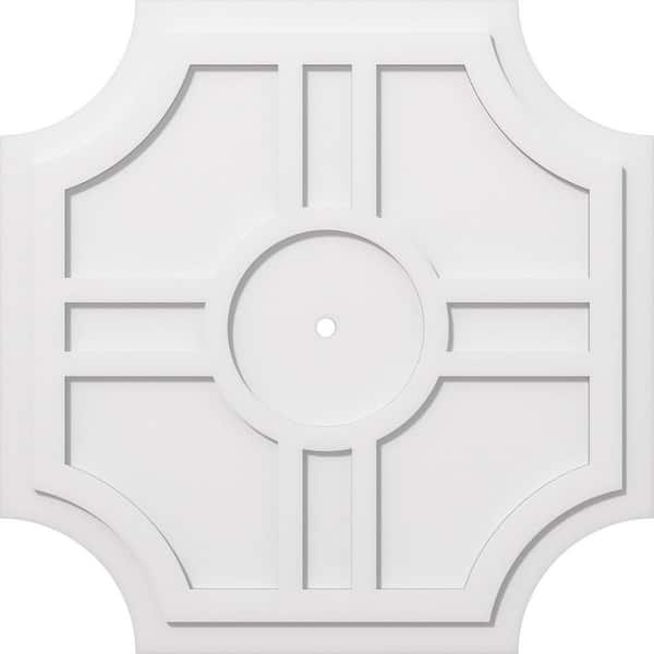 Ekena Millwork 1 in. P X 11-1/4 in. C X 34 in. OD X 1 in. ID Haus Architectural Grade PVC Contemporary Ceiling Medallion