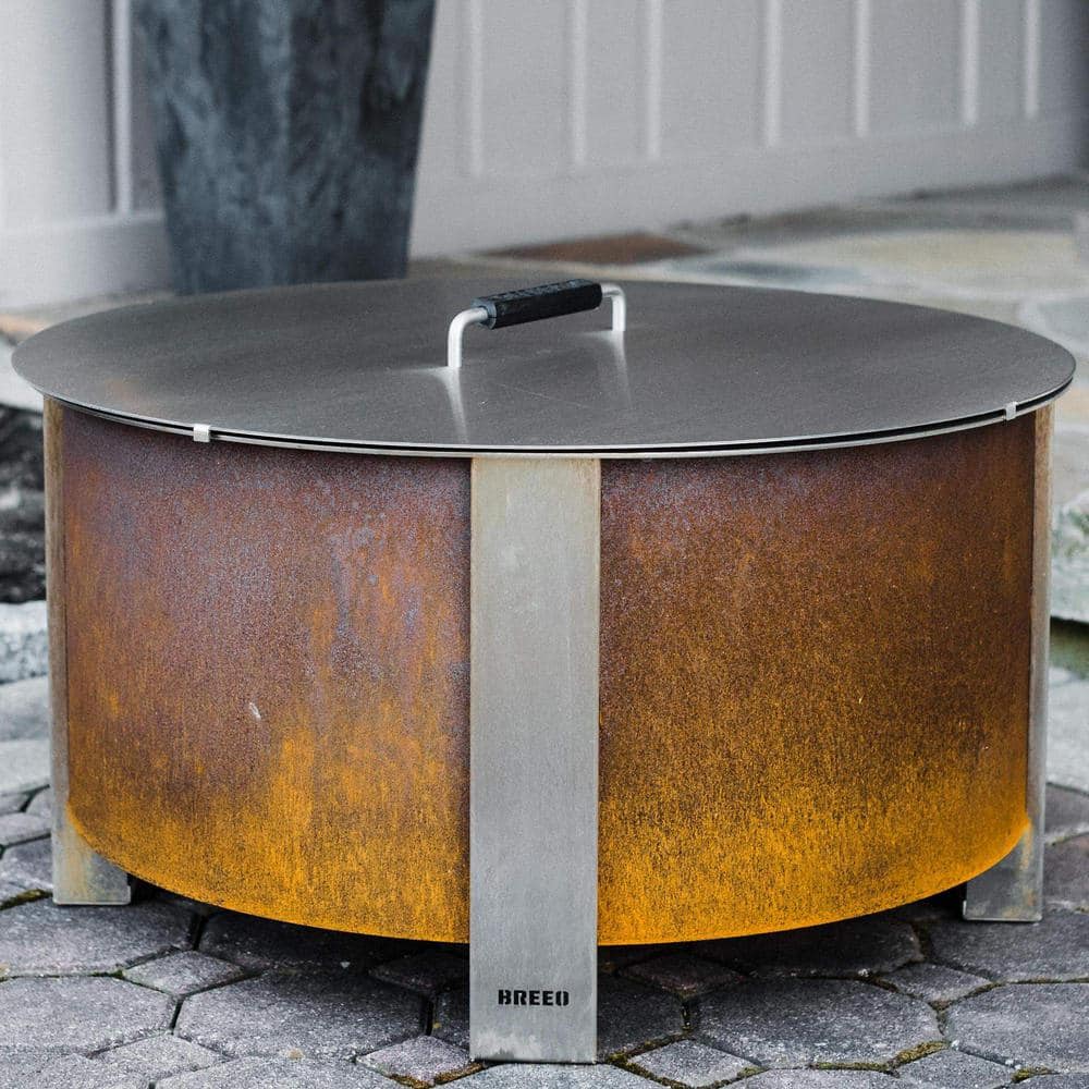 Silver Stainless Steel 24'' Round Fire Pit Lid