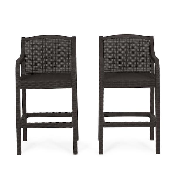 Noble House Wadleigh Faux Wicker, Home Depot Outdoor Counter Stools