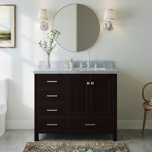 ARIEL Cambridge 43 In. W X 22 In. D X 36 In. H Bath Vanity In Espresso ...