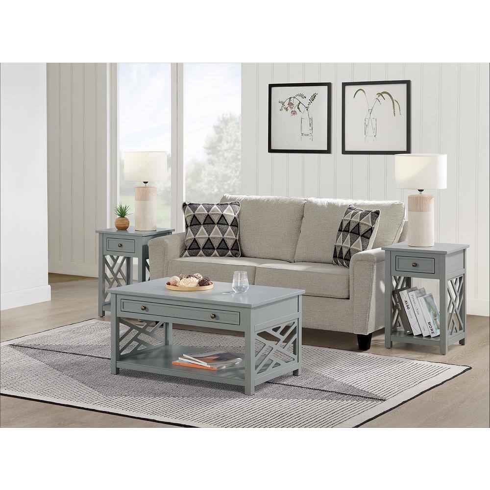 Coventry 36" Airy Open-Detail Coffee & End Tables Set of 3