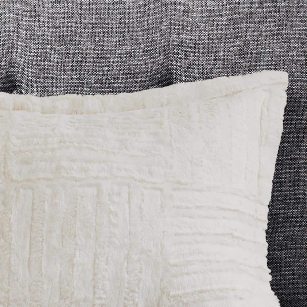 Ivory Twin Faux Fur Down Alternative Comforter Set