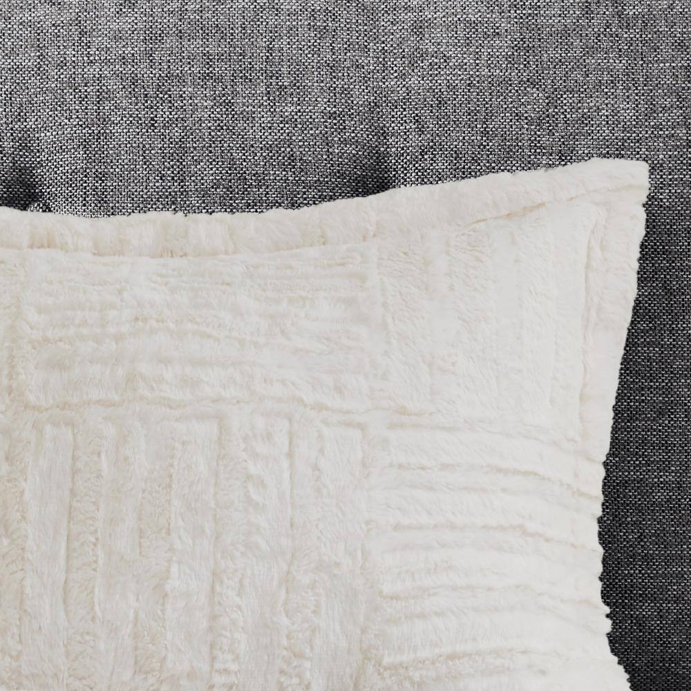 Ivory Full Down Alternative Comforter Set with Faux Fur