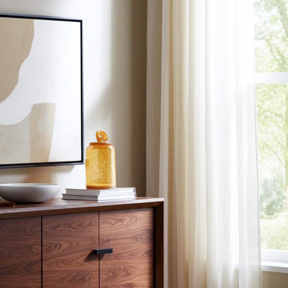9 in. Orange Glass Cylinder Jar with Knot Lid Dark Amber Decorative Vase price history on PriceWatchPro
