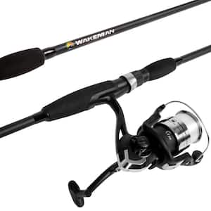 Black and Blue 6 ft. 6 in. Fiberglass Fishing Rod and Reel Combo Portable 2-Piece  Pole with 3000 Aluminum Spinning Reel 245385QFW - The Home Depot