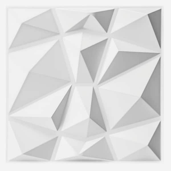 Art3dwallpanels Decorative 3D Wall Panels 11.8 in. x 11.8 in. White PVC Diamond Design (Pack of 33-Tiles 32 sq. ft.)