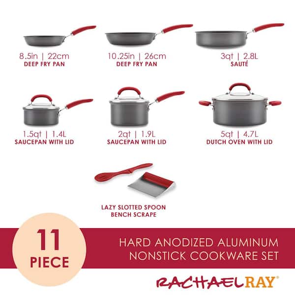 Rachael Ray 11-inch Nonstick Square Griddle Pan, Aluminum, Gray, Cook + Create Collection
