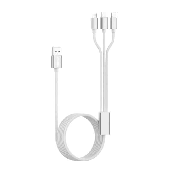 10 ft. 3-in-1 Cable for Lightning, USB-C and Micro-USB