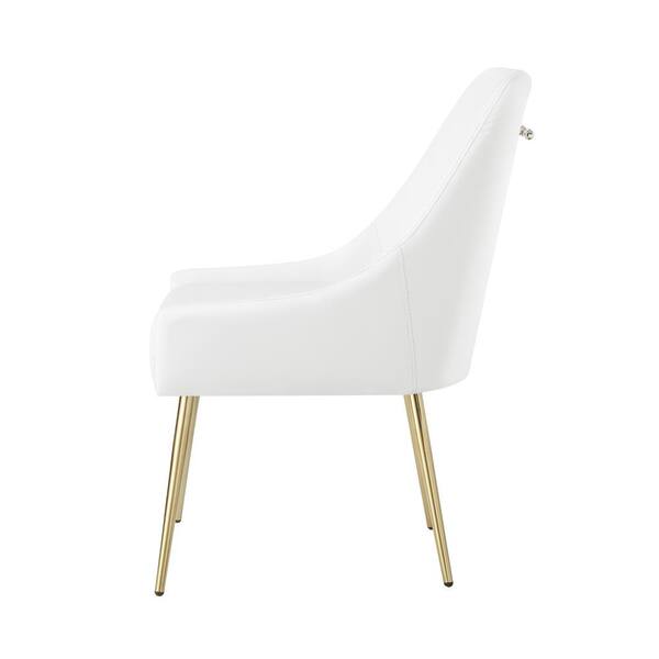 white chair with gold legs