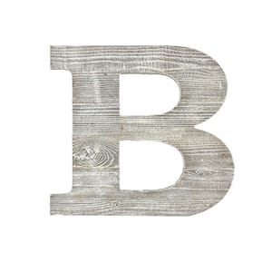 Rustic Large 16 in. Tall White Wash Decorative Monogram Wood Letter (B)