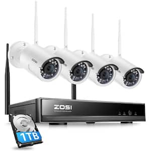 8-Channel 3MP 2K 1TB Hard Drive NVR Security Camera System with 4 Wireless Outdoor Cameras