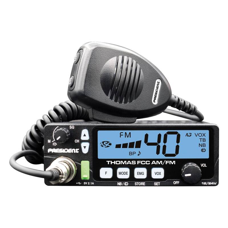 Thomas FCC 40-Channel 12-Volt/24-Volt AM/FM CB Radio