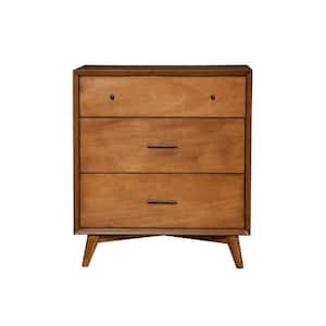 Flynn Mid Century Modern 3-Drawer Acorn Small Chest (36 in. H x 32 in. W x 18 in. D)