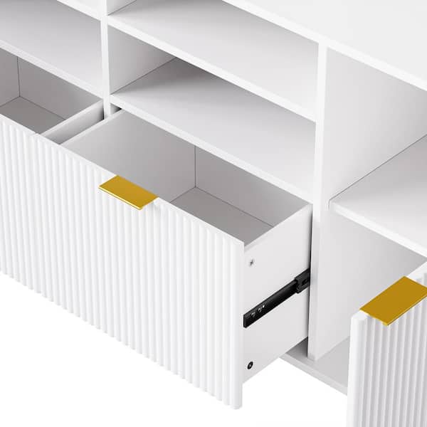 Harper & Bright Designs Modern White 4-Piece Entertainment