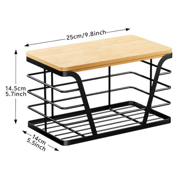 Wudkey Black Wall Mount Stainless Steel Trash Bag Holder with