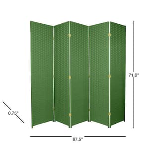 6 ft. Light Green 5-Panel Room Divider