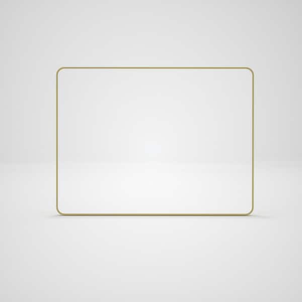 48 in. W x 36 in. H Rectangular Framed Wall Bathroom Vanity Mirror in Brushed Gold