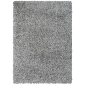 Grey 9 ft. 3 in. x 12 ft. 6 in. Kuki Chie Glam Shag Solid Pattern Area Rug