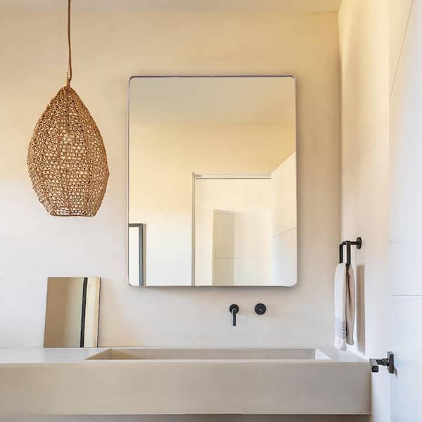 IHOMEadore 23.5 in. W x 30 in. H Rectangle Modern Framed Wall Bathroom Vanity Mirror