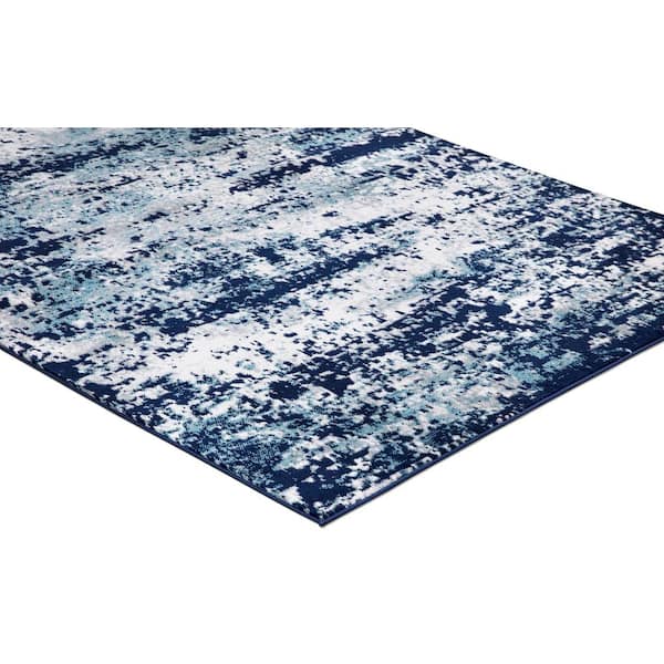 Jefferson Collection Abstract Navy 3 ft. x 4 ft. Area Rug