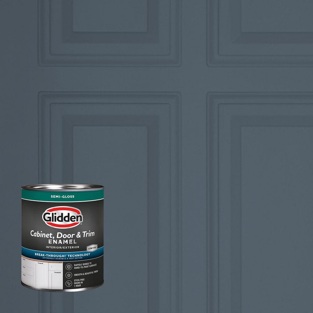 Glidden 1 qt. PPG1040-7 Goblin Semi-Gloss Door, Trim and Cabinet