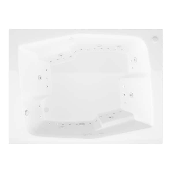 Amethyst 6 ft. Acrylic Rectangular Drop-in Whirlpool Air Bathtub in White
