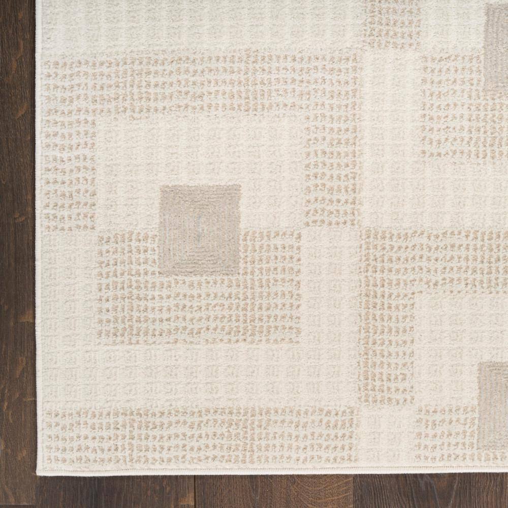 Nordic Beige Geometric Synthetic 5' x 7' Area Rug