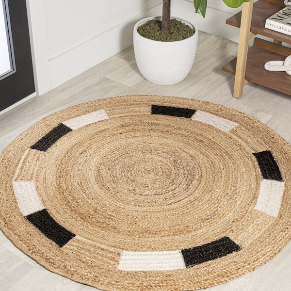 Hand-woven Rattan Carpets Round Straw Natural Plants Fiber Rugs