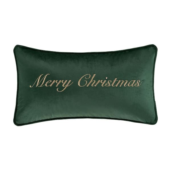 Unbranded Majesty Polyester Boudoir Evergreen Embellished Decorative 11 in. x 20 in. Throw Pillow