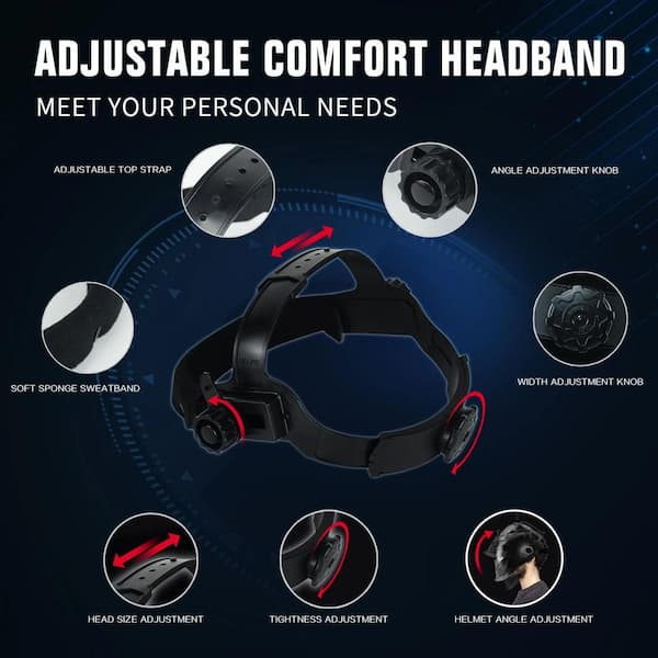 True Color Auto-Darkening Welding Hood with LED Light & Grinding