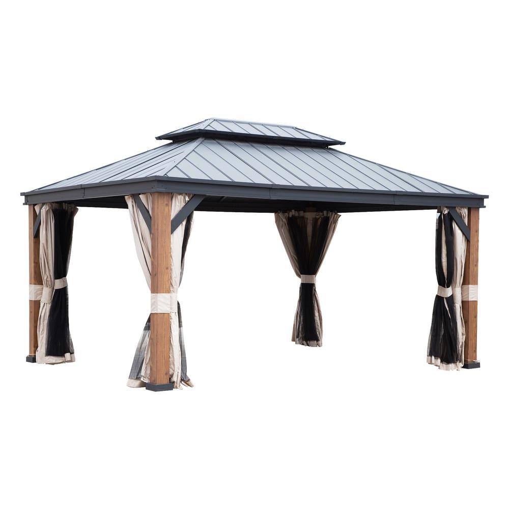 Reviews for 12 ft. X 16 ft. Metal Gazebo with Double Steel Roof
