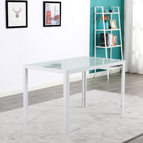 White table deals with glass top